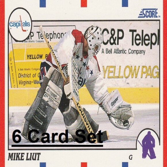 Mike Liut NHL Hockey Card Collection -5 Capitals 1 Whalers - 6 Card Set - Picture 1 of 7